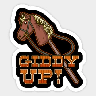 Giddy Up hobbyhorsing design for a hobbyhorse equestrian Sticker